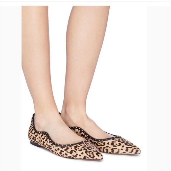Sam Edelman Rivera Leopard Calf Hair Flats in Brown Women Size 7.5 - Picture 1 of 14